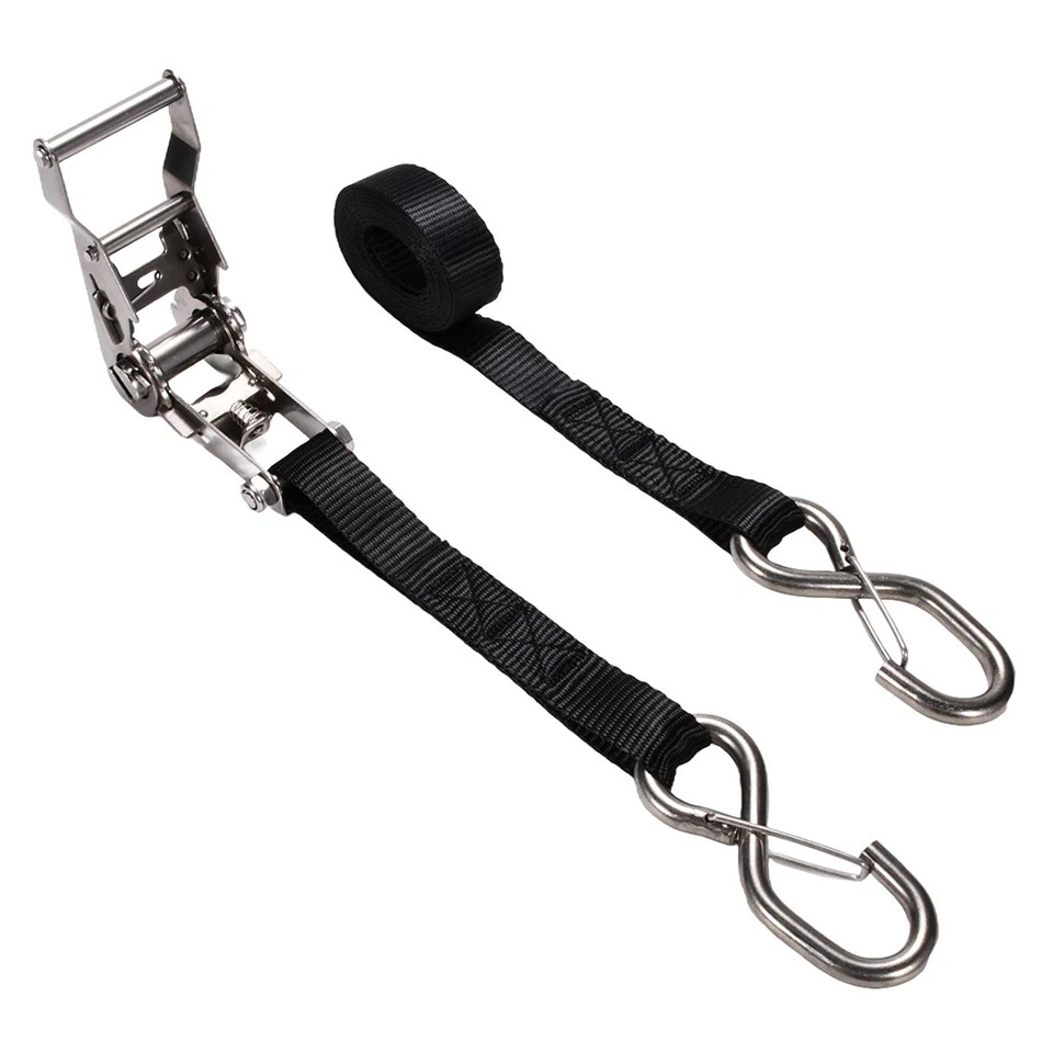 1-1/16 Inch Stainless Steel Ratchet Tie Down Strap With Locking S Hook high quality
